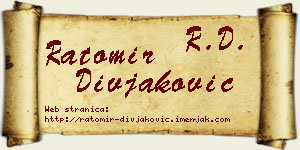 Ratomir Divjaković vizit kartica